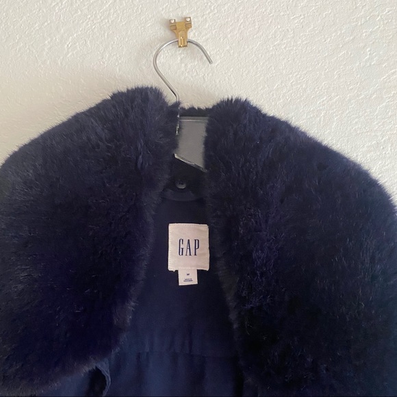 GAP removable faux fur military jacket SZ M - Picture 10 of 15